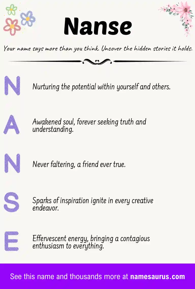 Acrostic poem about Nanse.