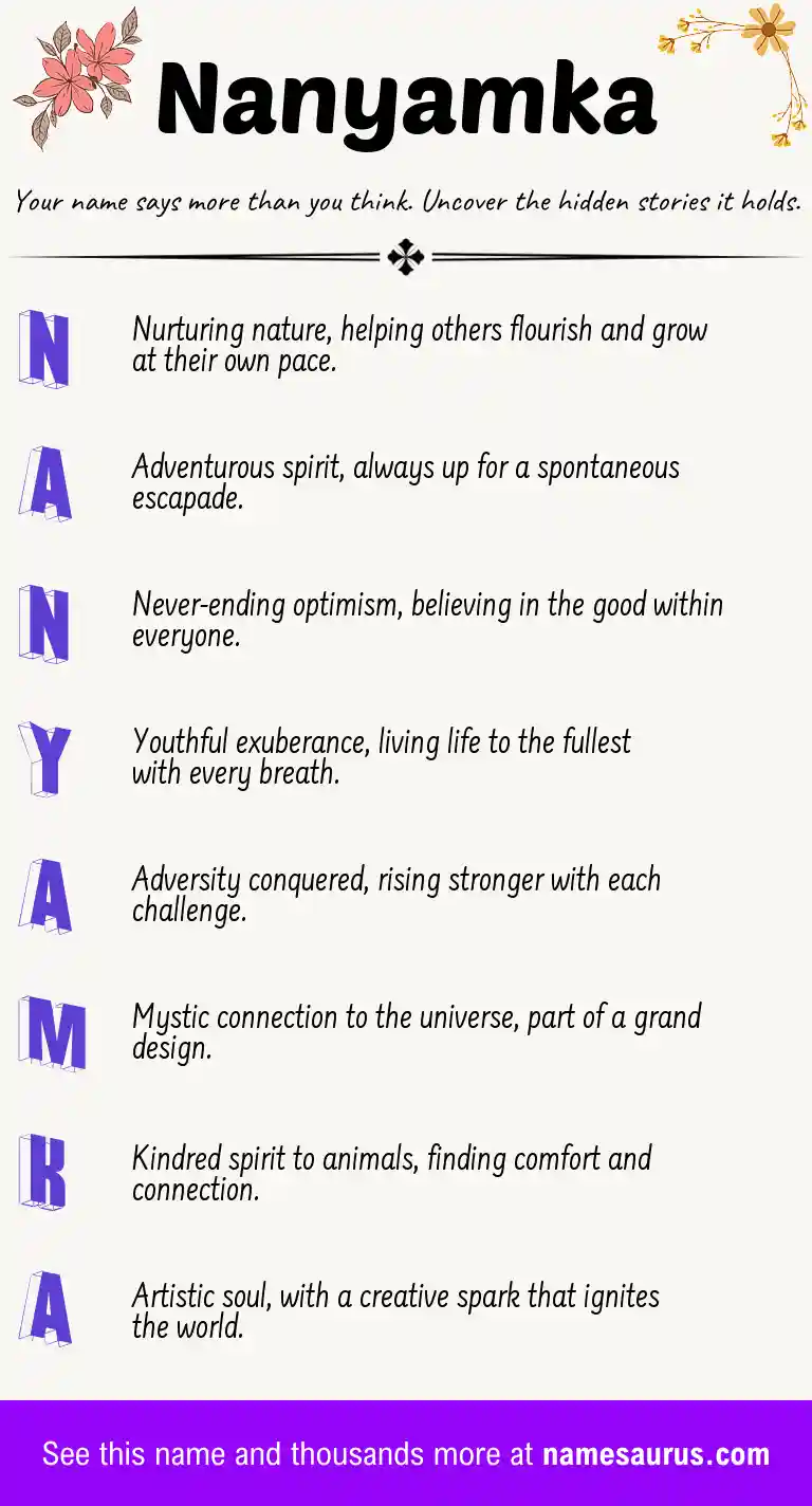 Acrostic poem about Nanyamka.
