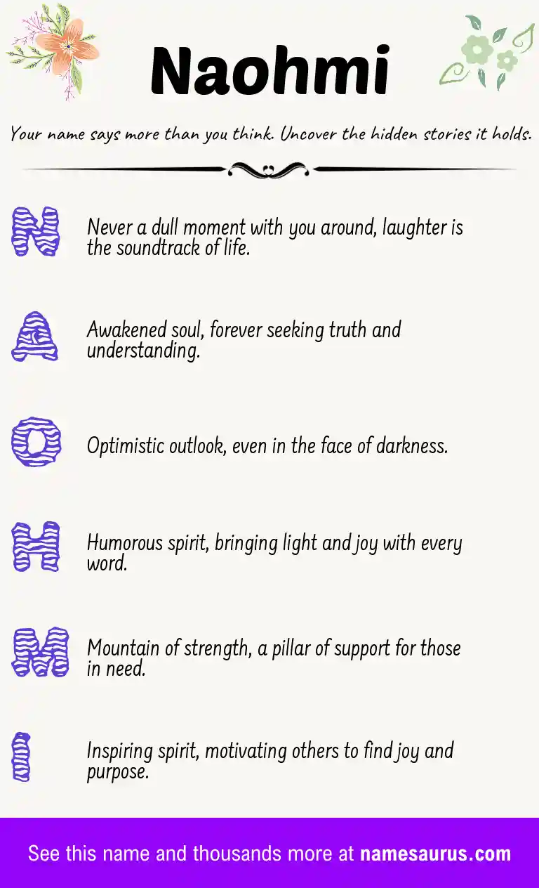 Acrostic poem about Naohmi.