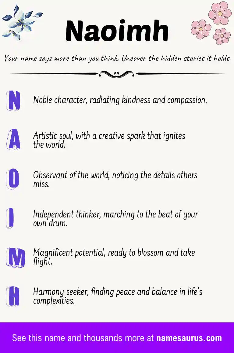 Acrostic poem about Naoimh.