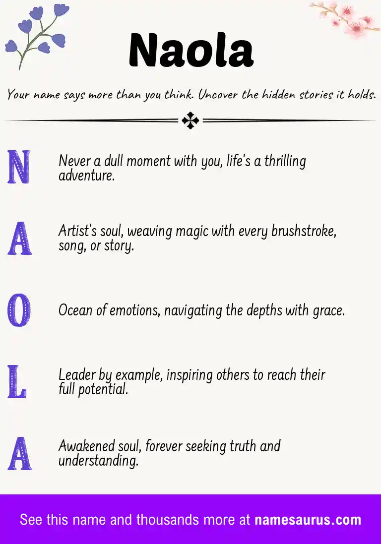 Acrostic poem about Naola.