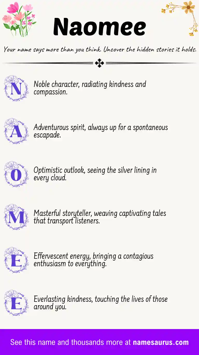 Acrostic poem about Naomee.