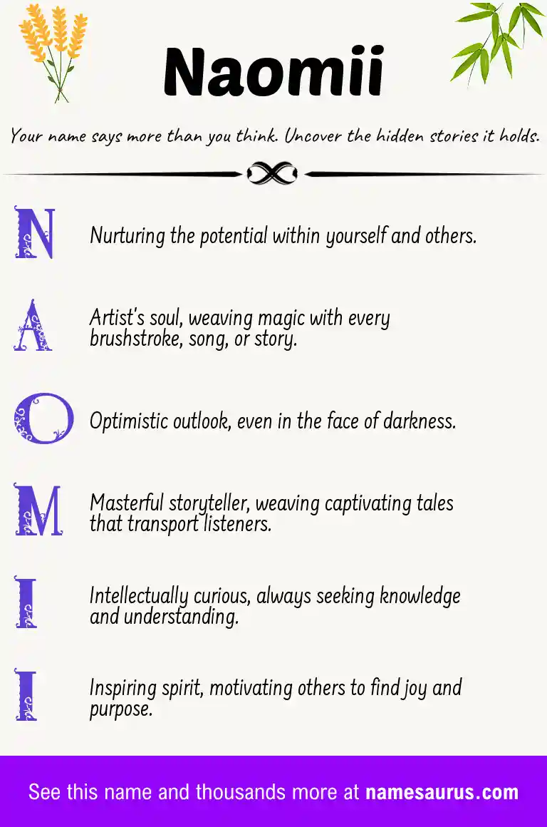 Acrostic poem about Naomii.