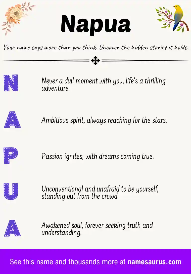 Acrostic poem about Napua.