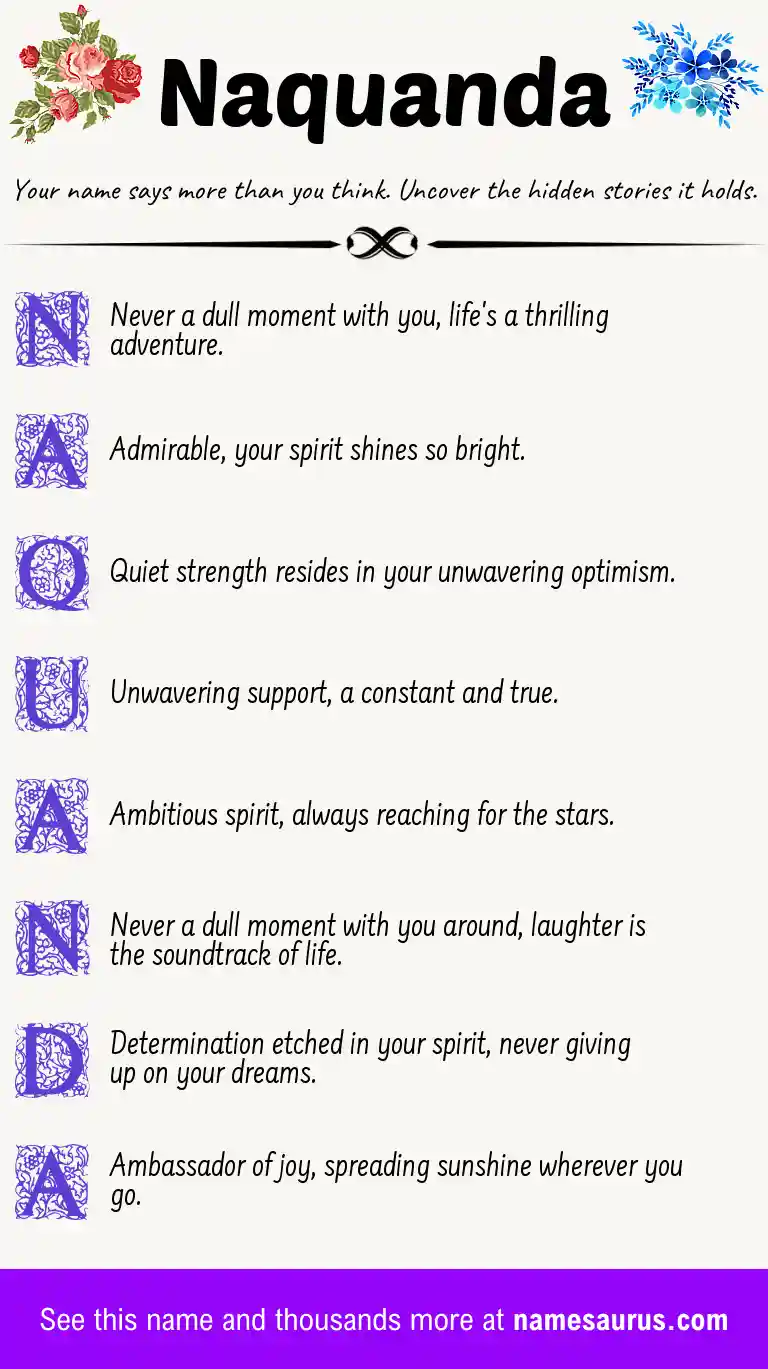 Acrostic poem about Naquanda.