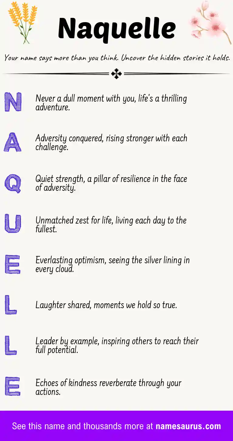 Acrostic poem about Naquelle.