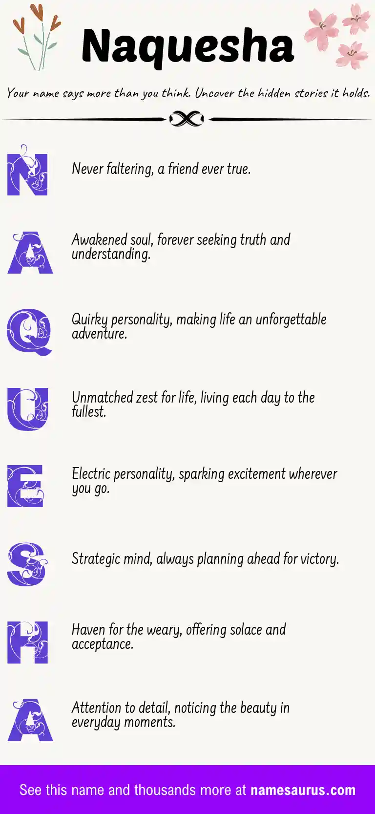 Acrostic poem about Naquesha.