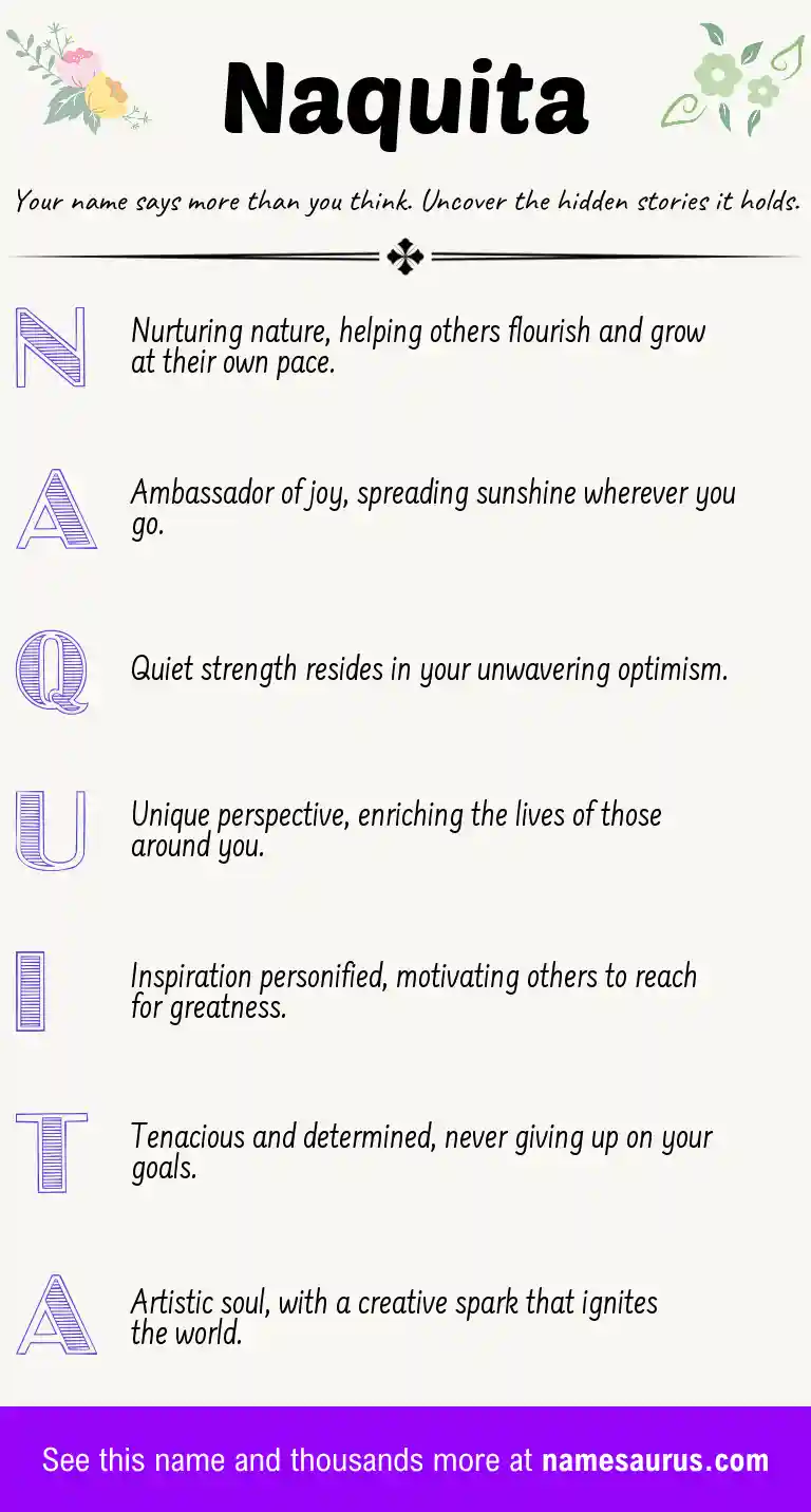 Acrostic poem about Naquita.