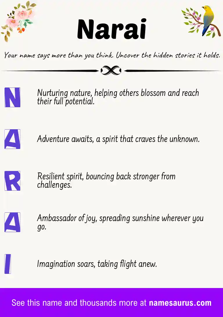 Acrostic poem about Narai.