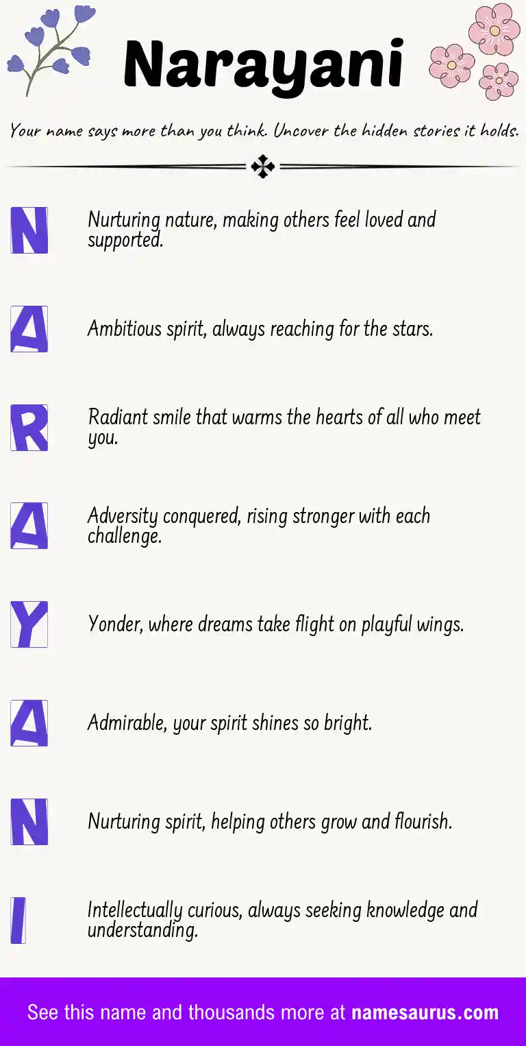 Acrostic poem about Narayani.