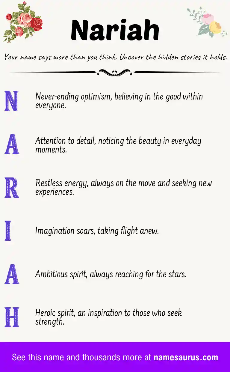 Acrostic poem about Nariah.