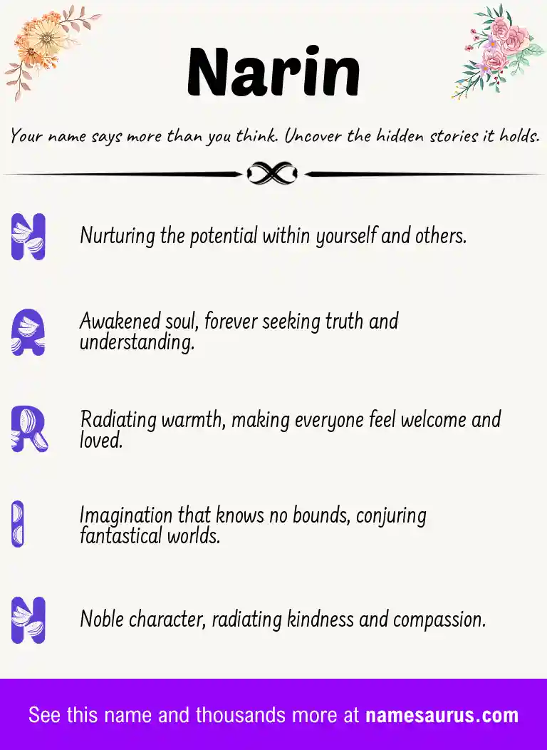 Acrostic poem about Narin.