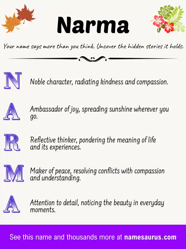 Acrostic poem about Narma.