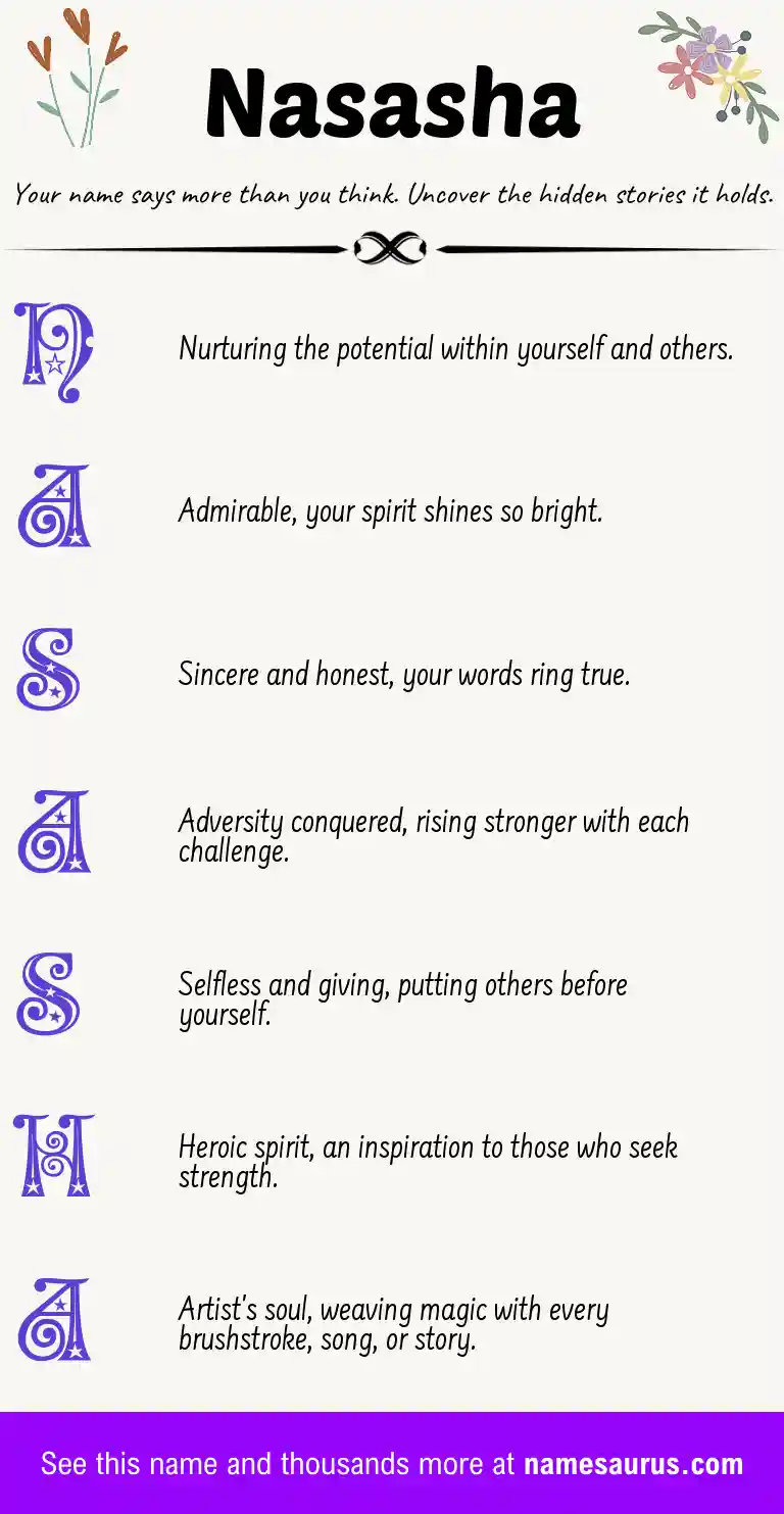 Acrostic poem about Nasasha.