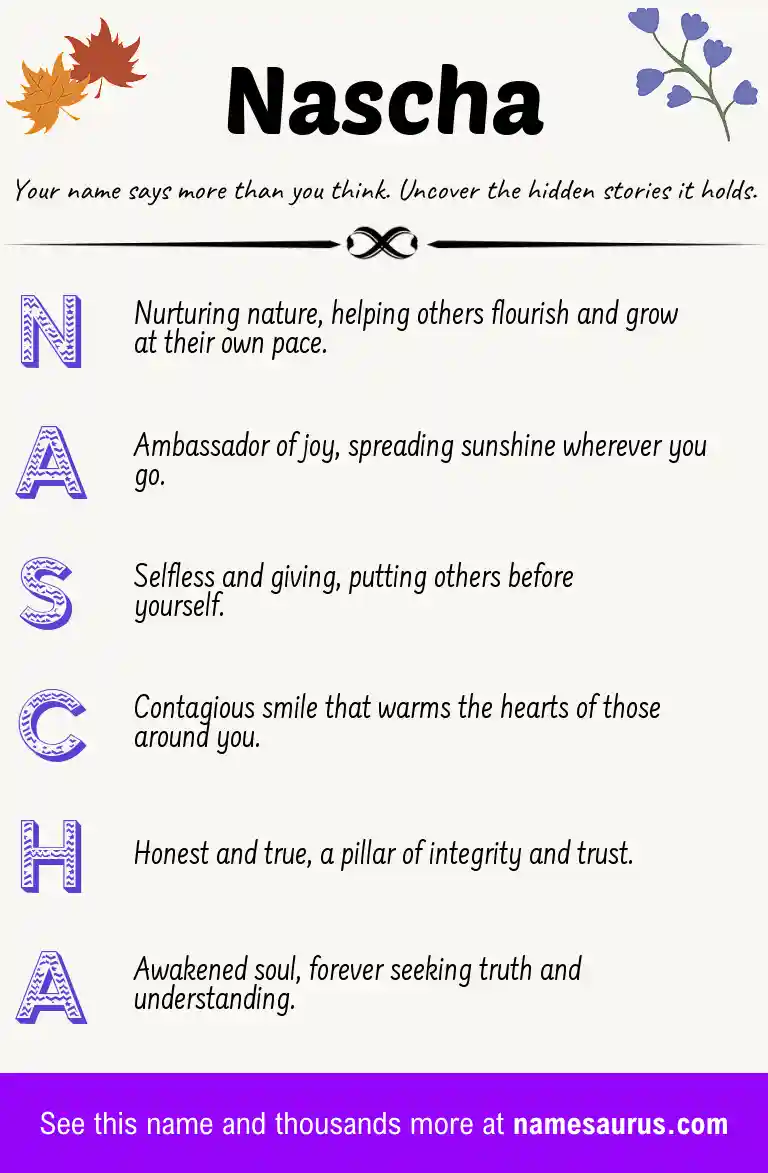 Acrostic poem about Nascha.