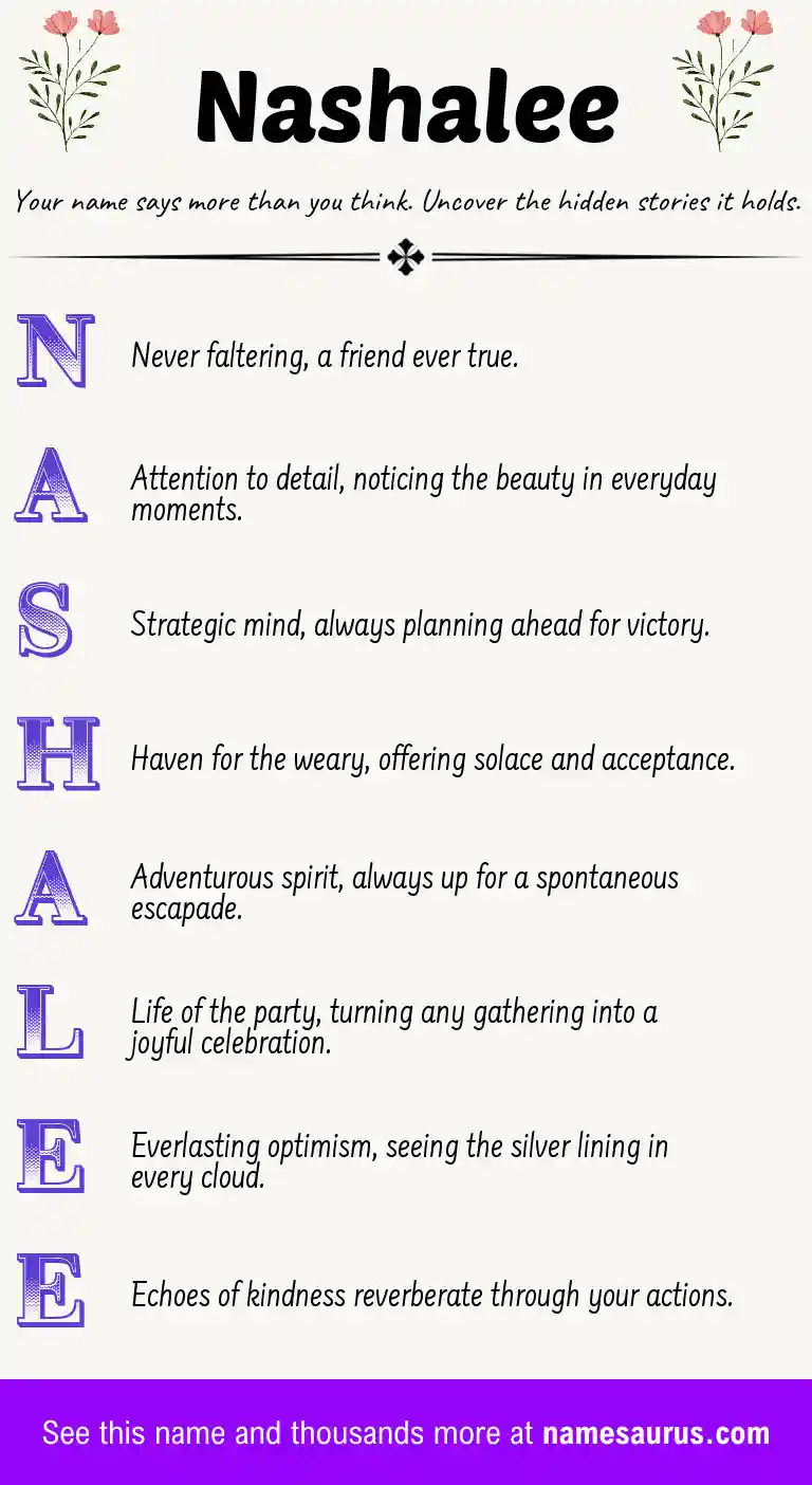 Acrostic poem about Nashalee.