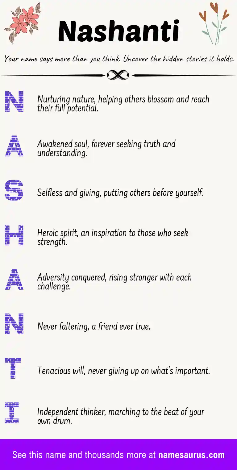 Acrostic poem about Nashanti.