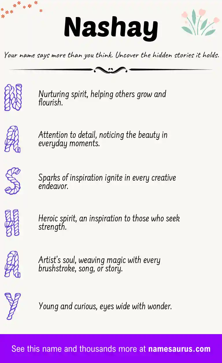 Acrostic poem about Nashay.