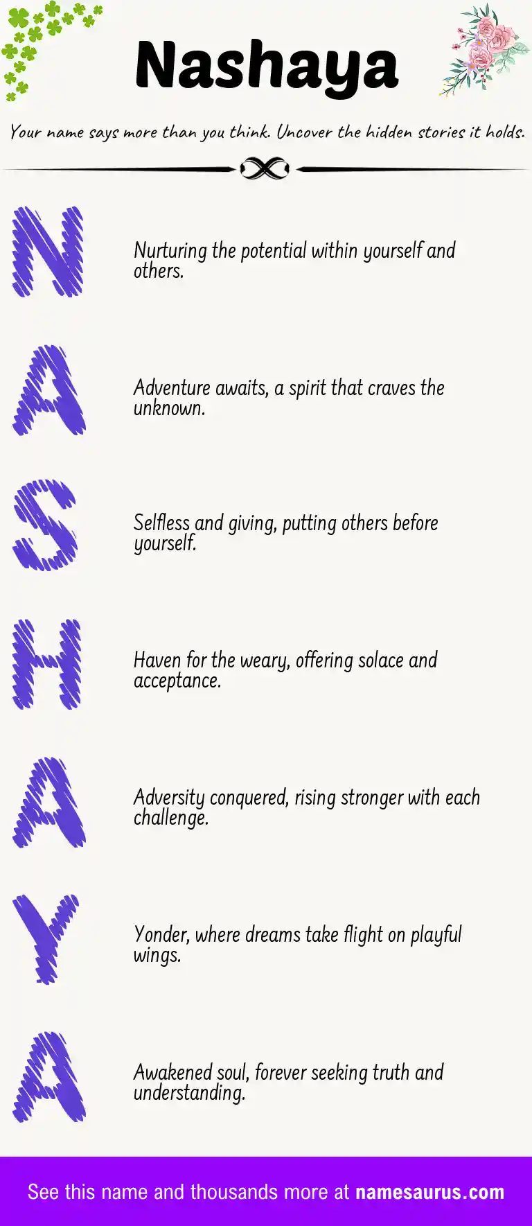 Acrostic poem about Nashaya.