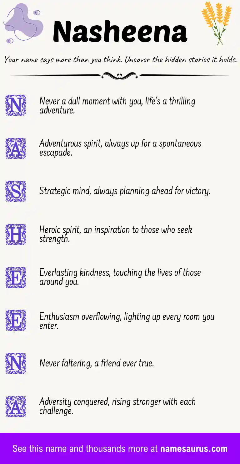 Acrostic poem about Nasheena.