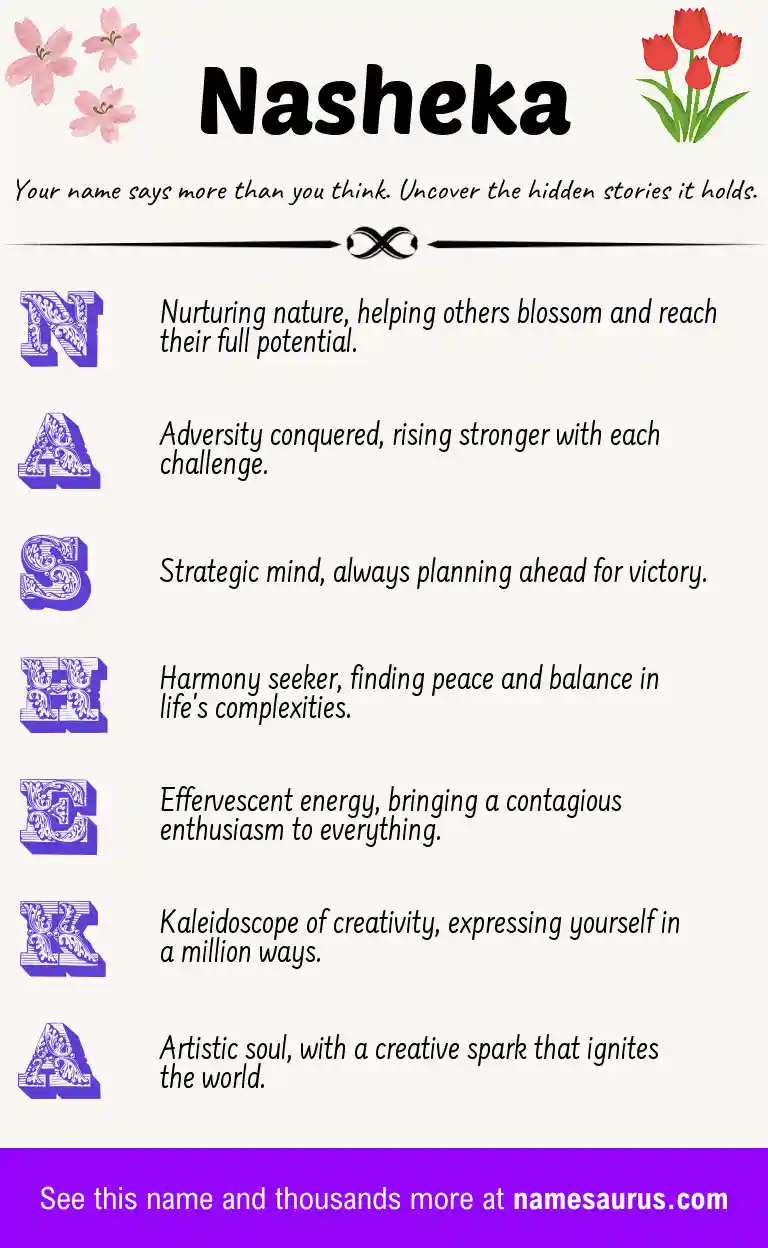 Acrostic poem about Nasheka.