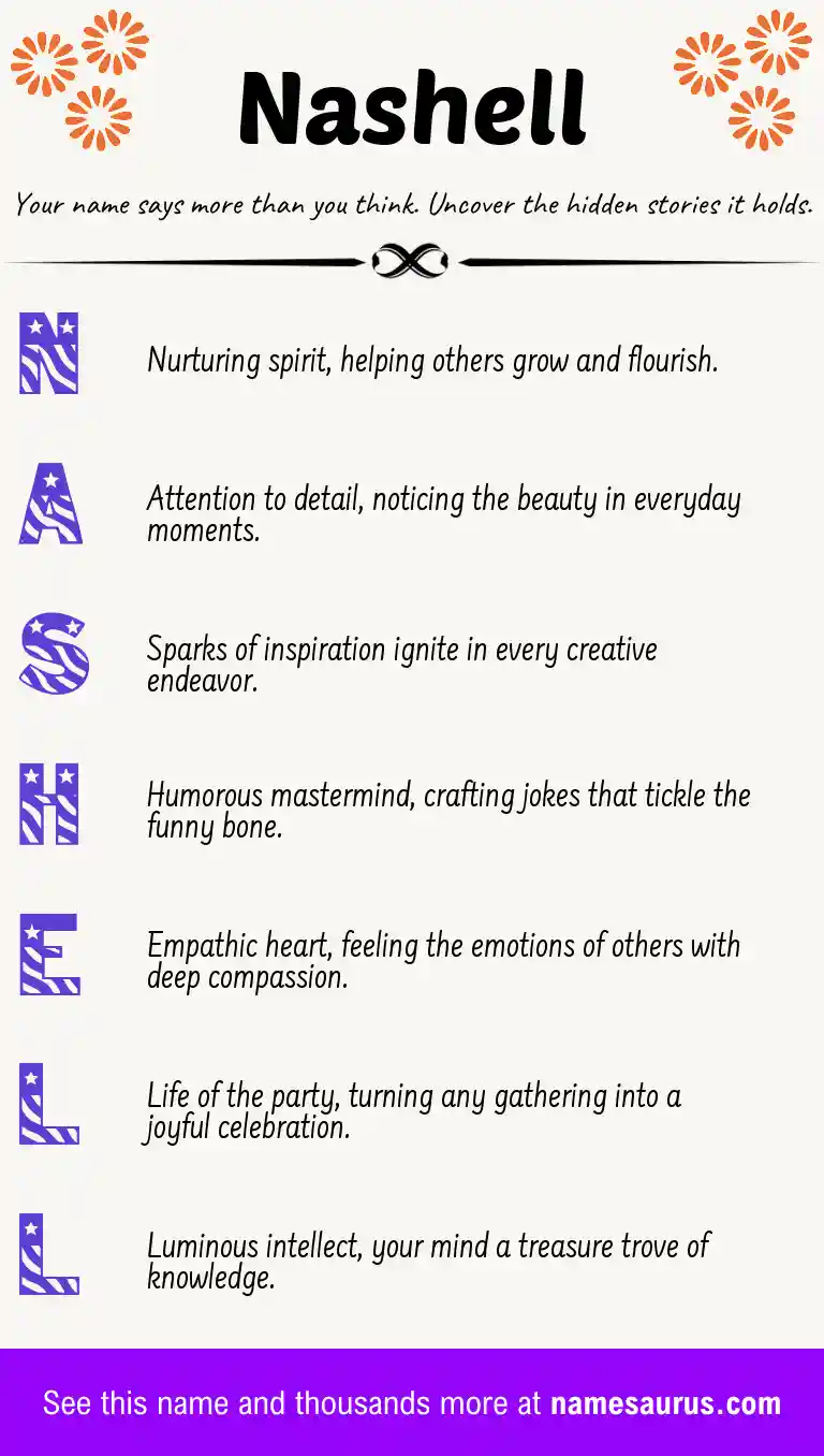 Acrostic poem about Nashell.