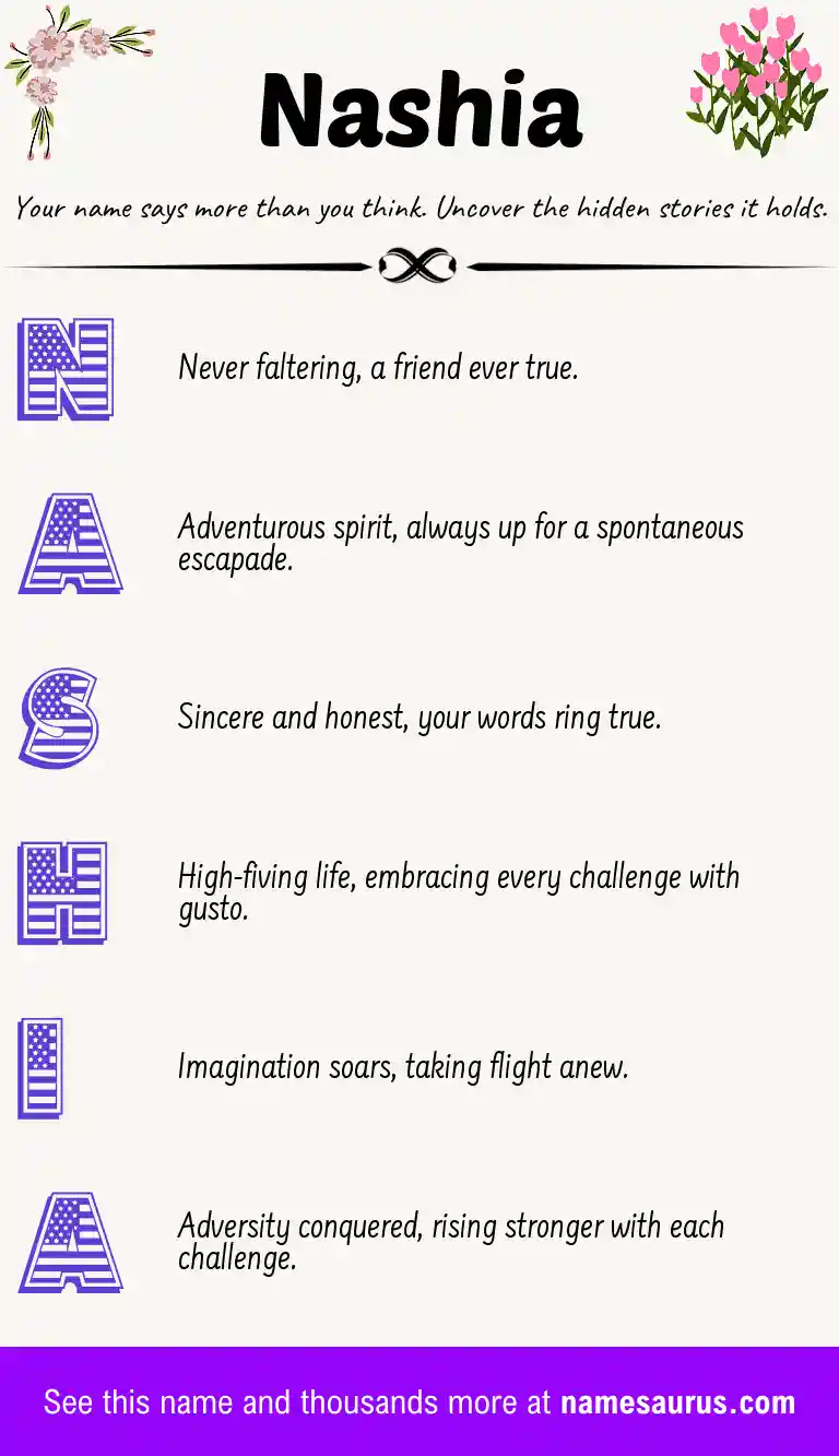 Acrostic poem about Nashia.