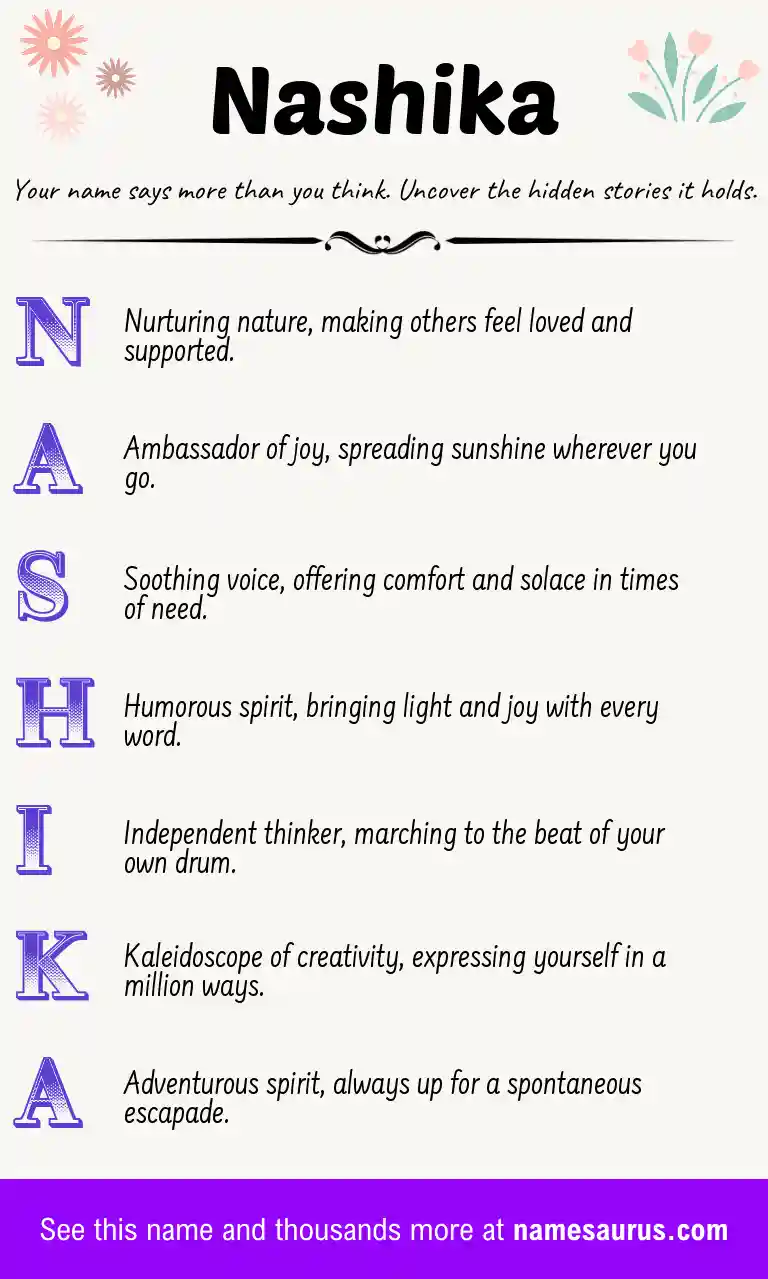 Acrostic poem about Nashika.