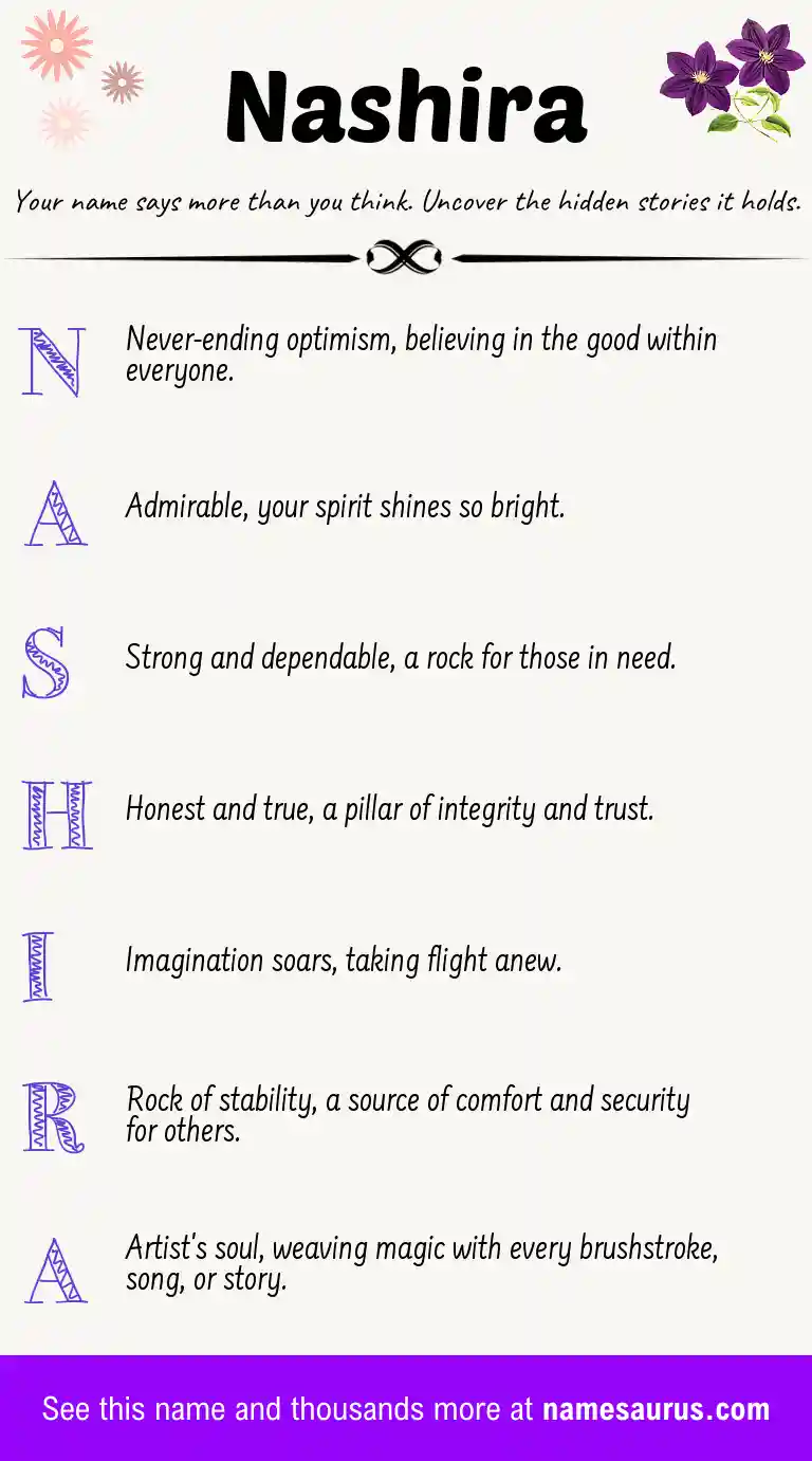Acrostic poem about Nashira.