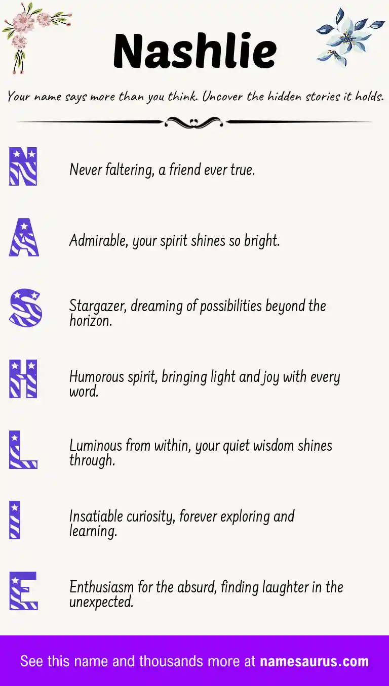 Acrostic poem about Nashlie.
