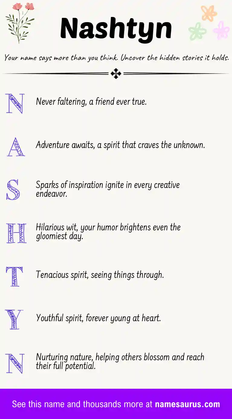 Acrostic poem about Nashtyn.