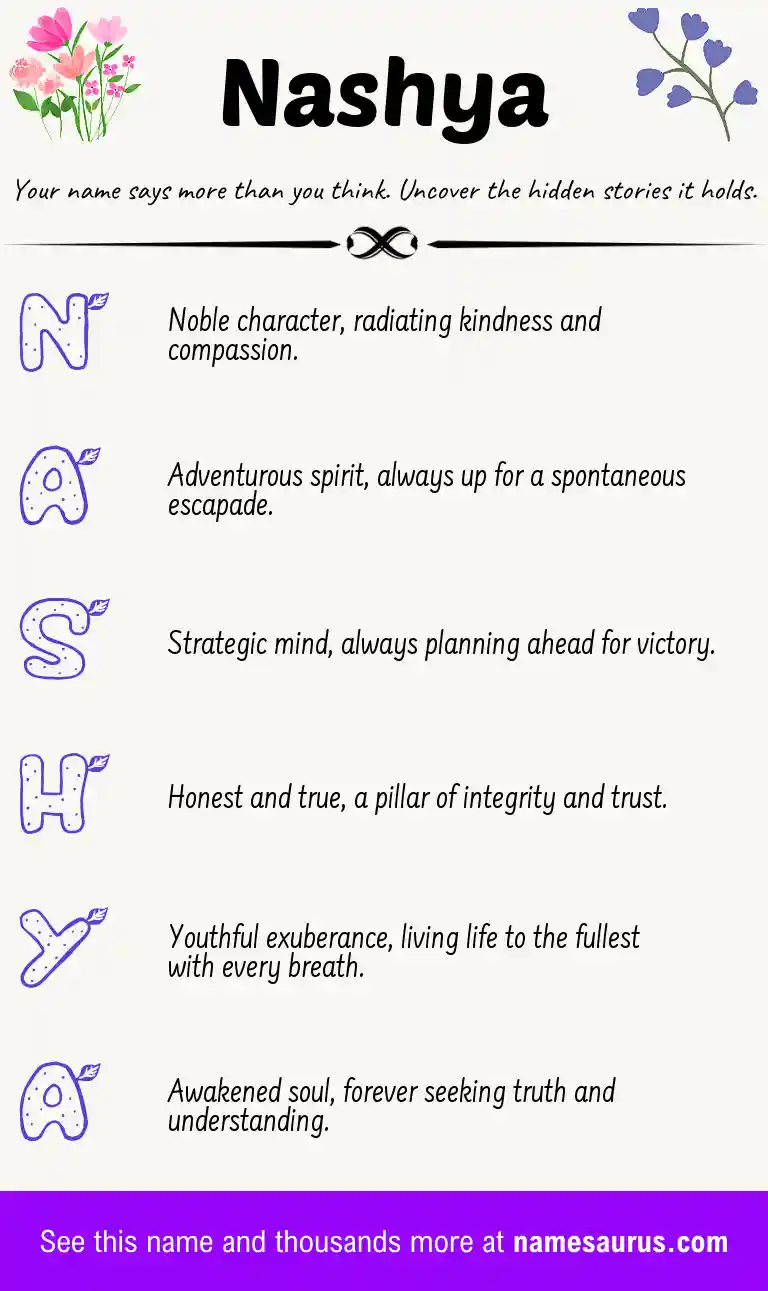 Acrostic poem about Nashya.
