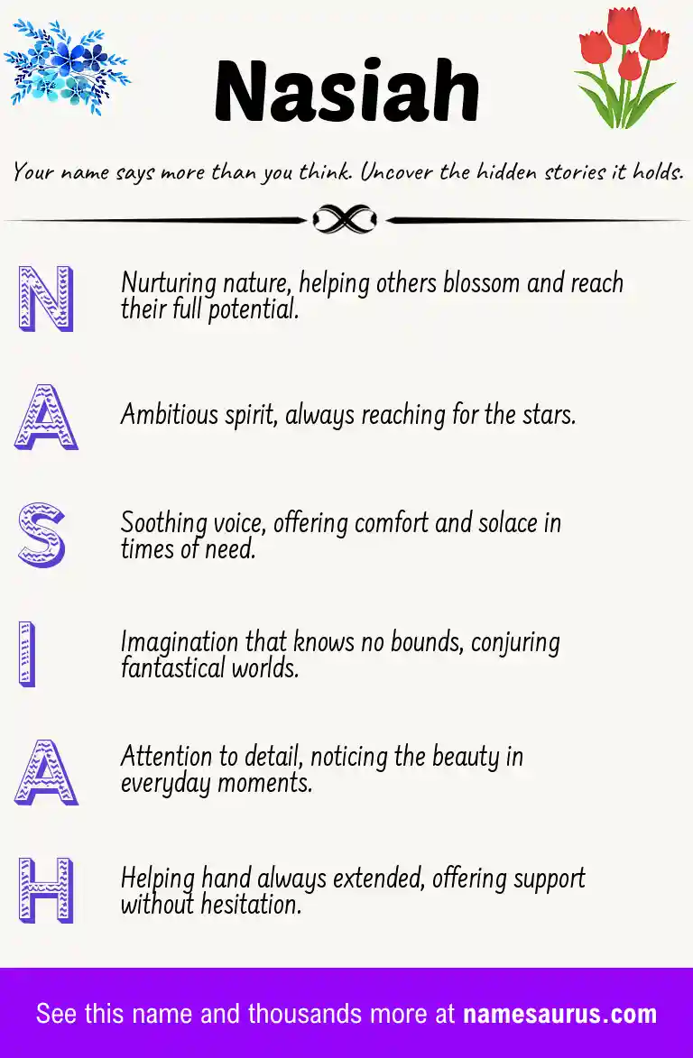 Acrostic poem about Nasiah.