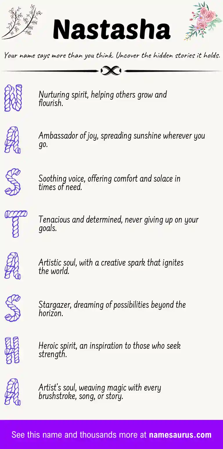 Acrostic poem about Nastasha.