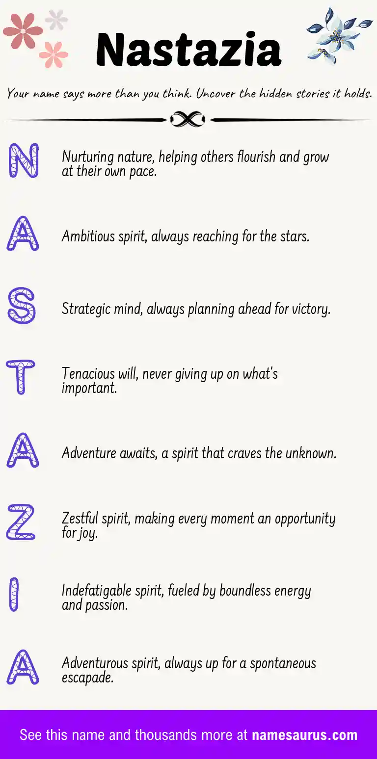Acrostic poem about Nastazia.