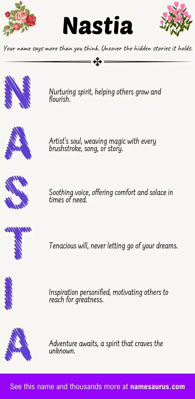 Acrostic poem about Nastia.