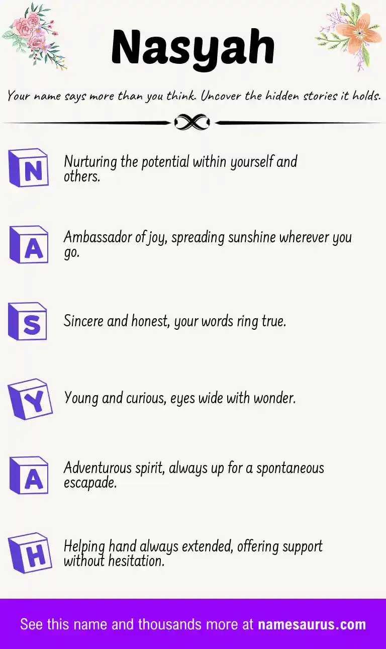Acrostic poem about Nasyah.