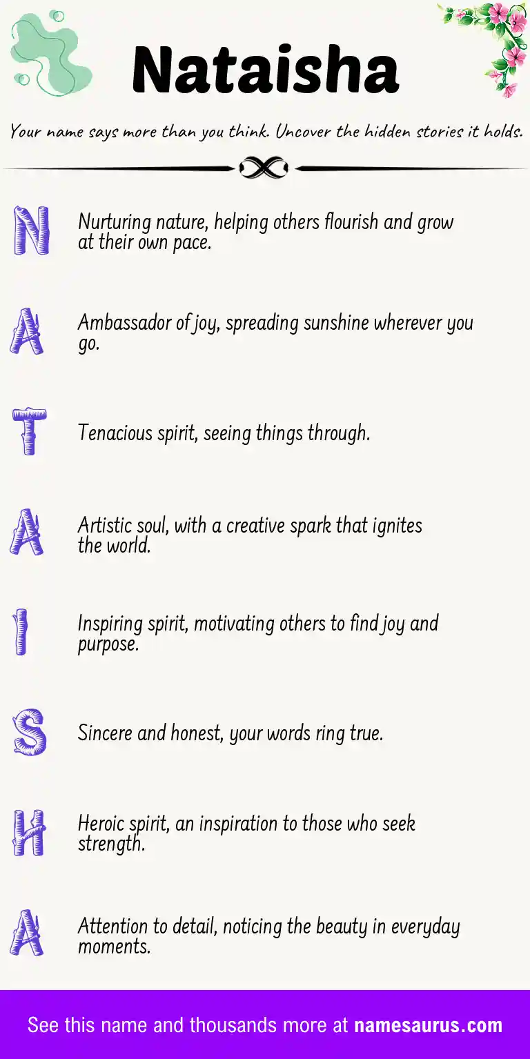 Acrostic poem about Nataisha.