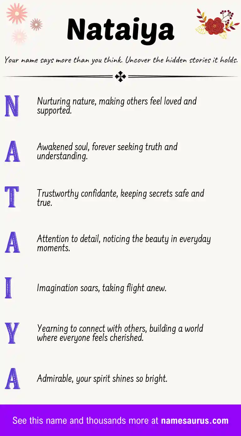Acrostic poem about Nataiya.