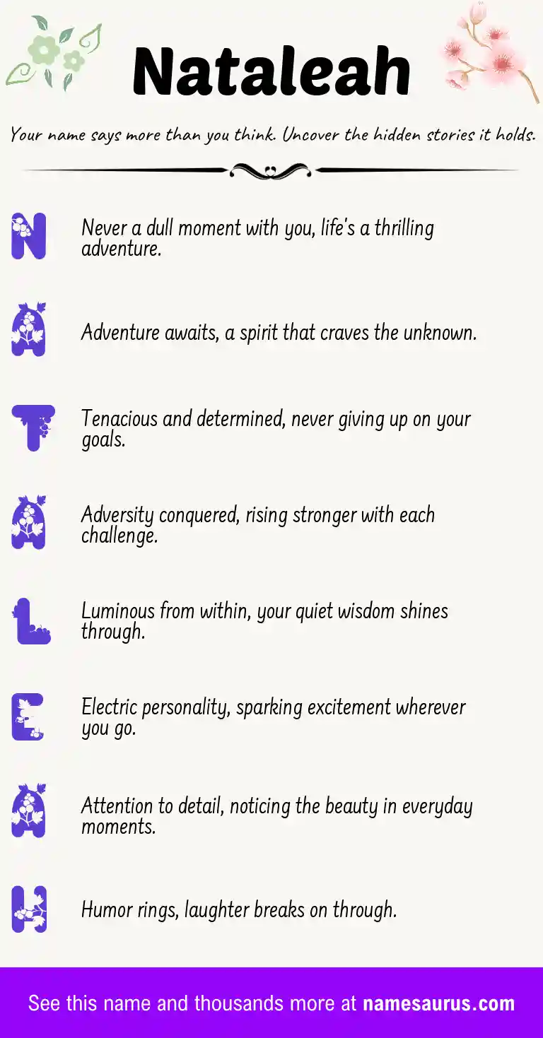 Acrostic poem about Nataleah.