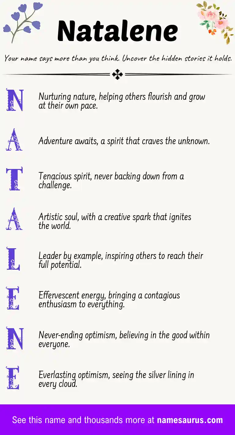 Acrostic poem about Natalene.
