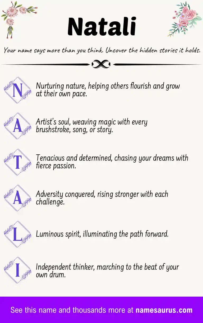 Acrostic poem about Natali.
