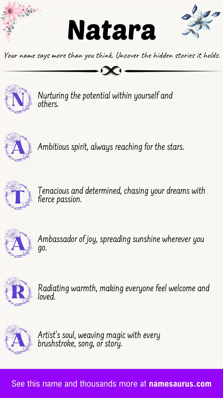 Acrostic poem about Natara.