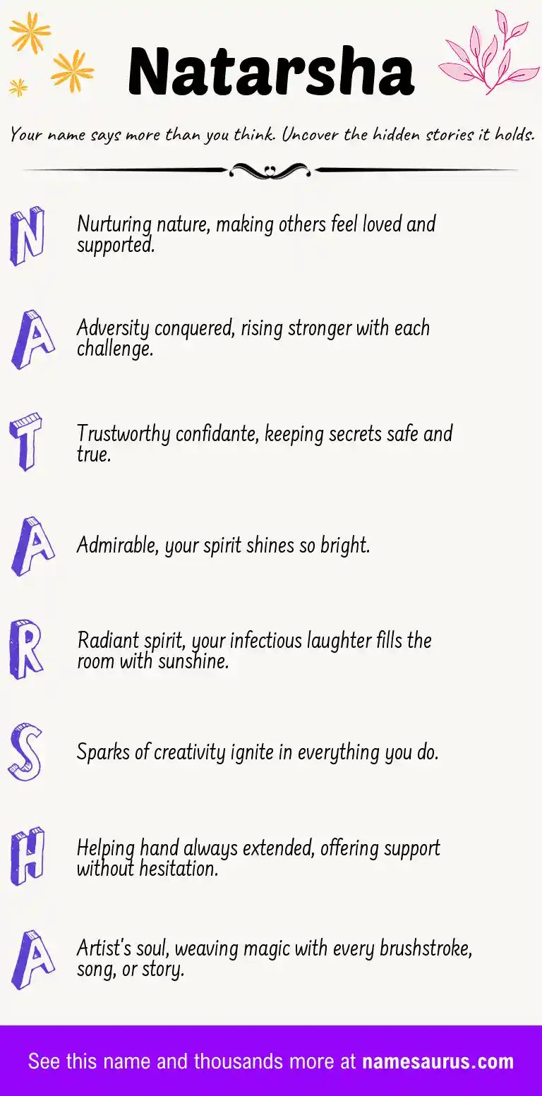 Acrostic poem about Natarsha.