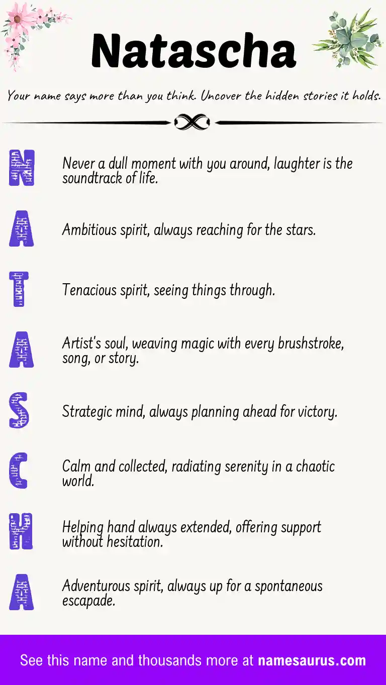 Acrostic poem about Natascha.