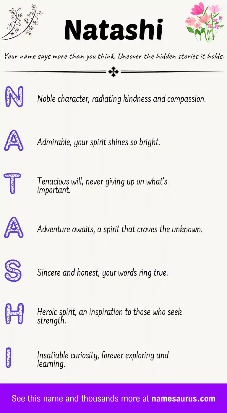Acrostic poem about Natashi.