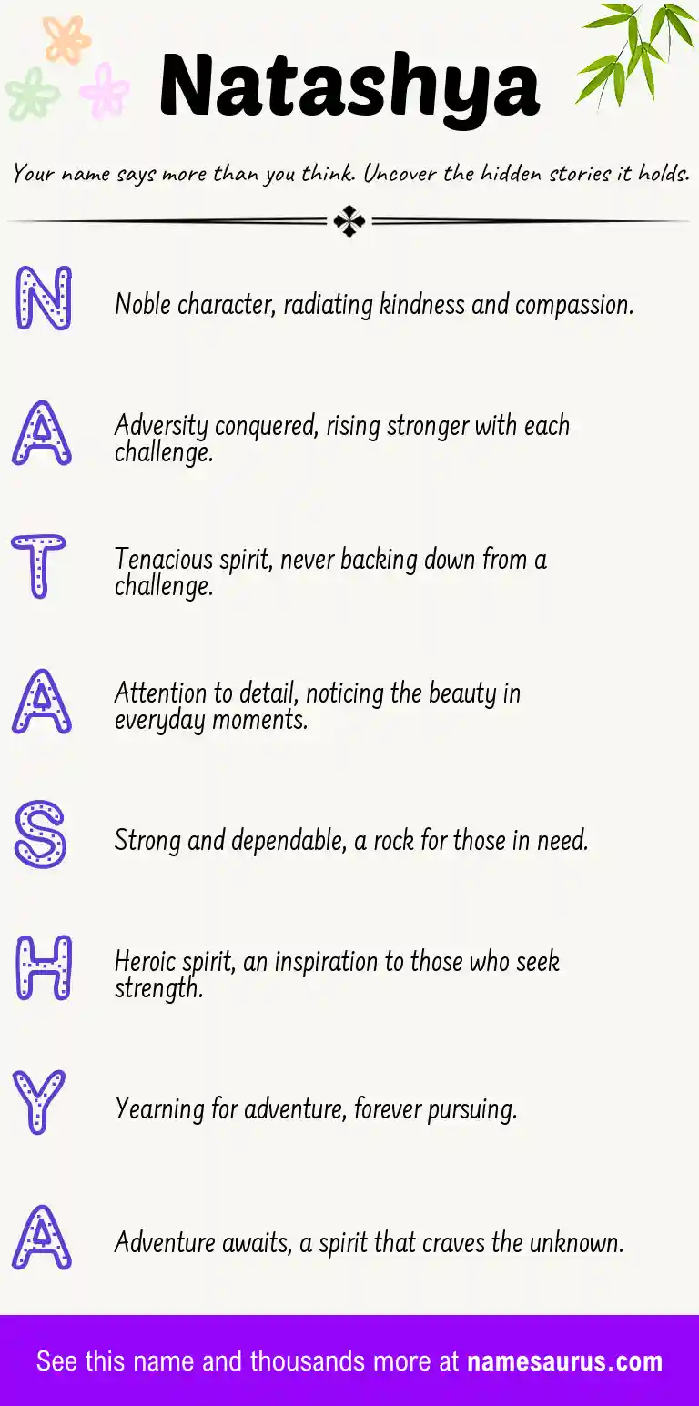 Acrostic poem about Natashya.