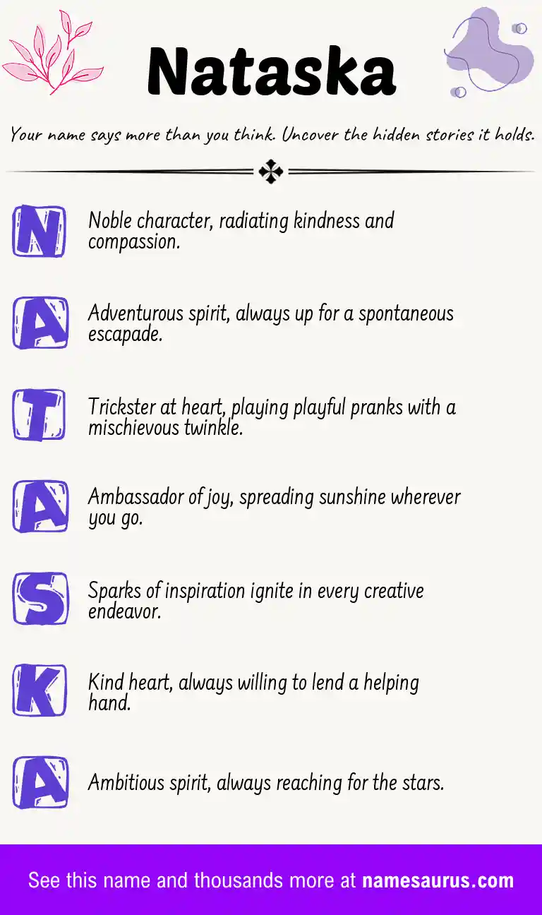 Acrostic poem about Nataska.