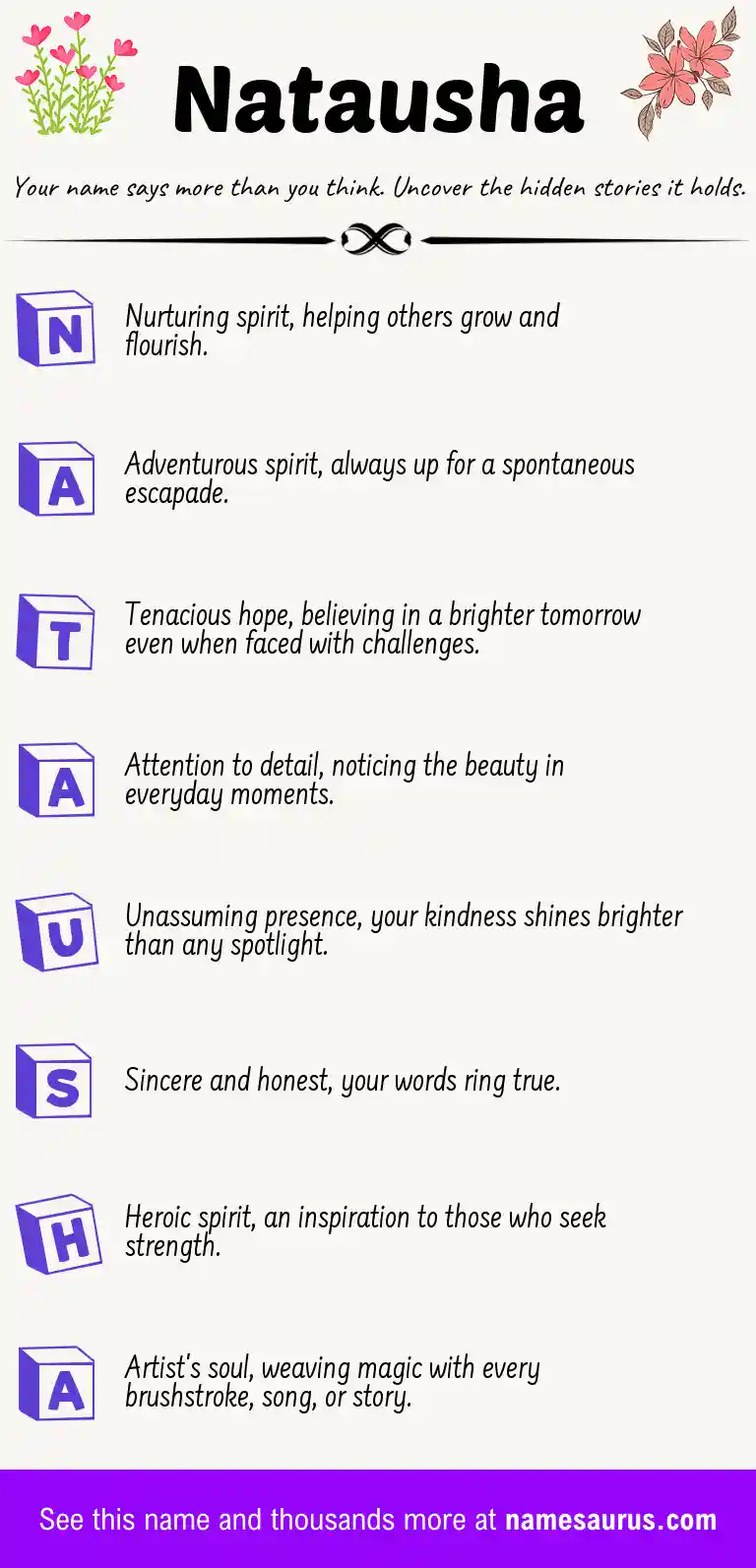 Acrostic poem about Natausha.