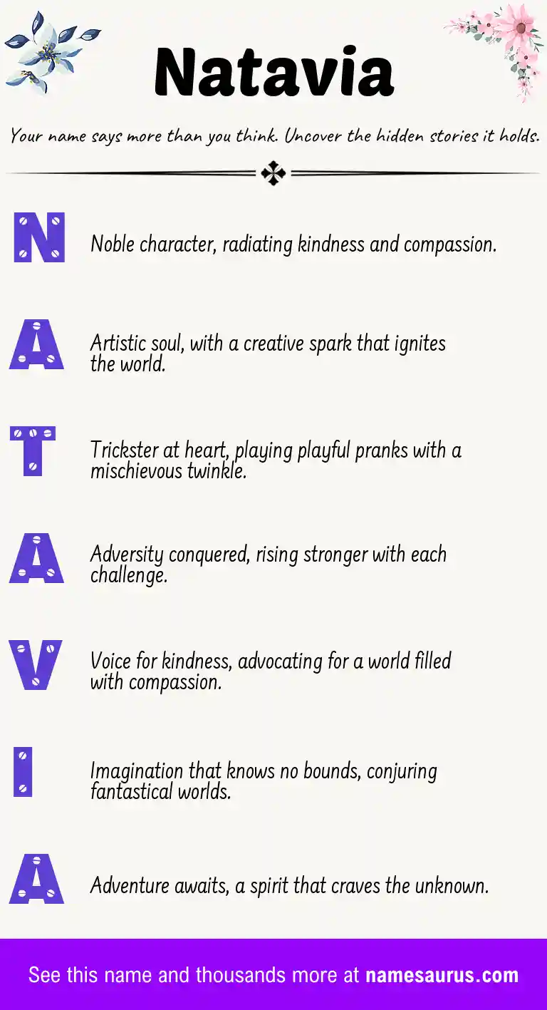 Acrostic poem about Natavia.